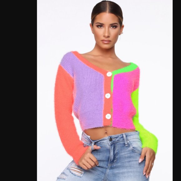 Angelica Multi Color Block Cardigan - Picture 1 of 6